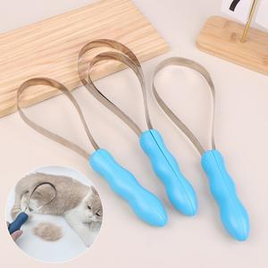 양면 애완동물 털 브러시 미끄럼 방지 손잡이 빗 및 스크레이퍼 (개 고양이 말용)