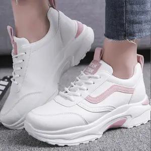 여성 운동화 4cm 키높이 스니커즈 발편한 신발 출퇴근 여행 2컬러