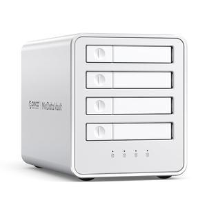 팬이 있는 2.5인치 SATA SSD/HDD용 ORICO 4-Bay 알루미늄 RAID 하드 드라이브 인클로저 도킹 스테이션, 베이당 최대 8TB 지원