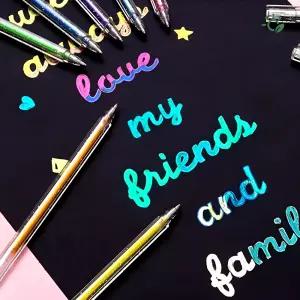 반짝이 볼펜 메탈릭 다이어리 꾸미기 다꾸용 컬러펜 12색 세트