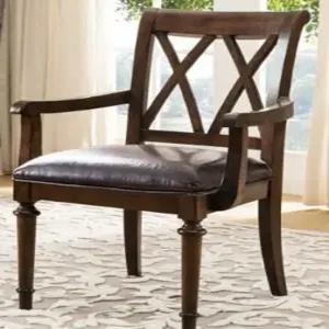 원목의자 엔틱 서재 편안한 가구 다이닝 암체어 유럽풍 가죽 카페 식탁의자