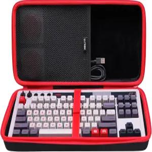 8Bitdo 레트로 87 키 기계식 게이밍 키보드 하드 트래블 휴대용 수납 가방 - 블랙+레드(케이스 전용)와