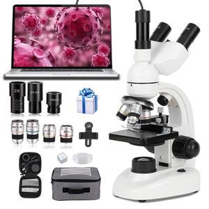 40X-5000X 성인 및 어린이 현미경, 학생 가정 학교 실험실 전문 광학 생물 유리 슬라이드
