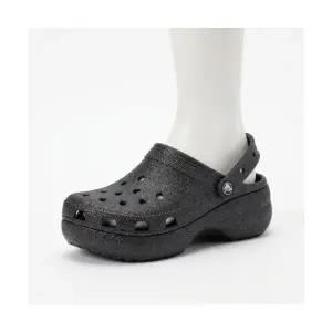 크록스 CROCS 클래식 플랫폼 글리터 클로그 우먼 - 블랙 207241-001 287808