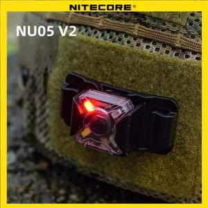 NITECORE NU05 V2 키트 헤드램프 흰색/빨간색 조명 4*고성능 LED 캠핑 USB 충전식 40 루멘 구조 자전거용