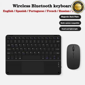 아이패드 폰 태블릿용 무선 블루투스 터치 키보드 삼성 샤오미 레노버 안드로이드용 휴대용 및 마우스