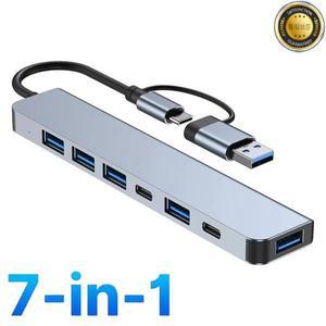 7-in-1 USB C 도킹 스테이션 3.0 허브 타입 어댑터 5Gbps 고속 스플리터 OTG 노트북 컴퓨터용