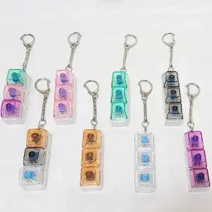 투명 3구 키캡키링 딸깍이 키보드 클리커 백참 스퀴시