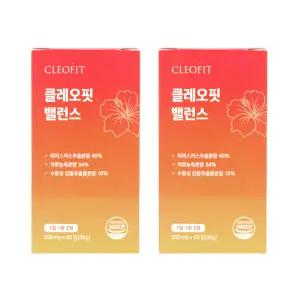 클레오핏 밸런스 60정 2박스 히비스커스 석류 강황 유산균 바나바잎