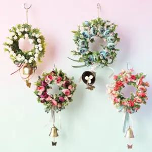 장미꽃 리스 도어벨 개업선물 현관종 꽃집 플라워 현관문종 도어종 현관문