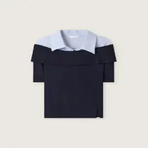 (스타필드 안성 로엠) 우븐매칭 오프숄더 반팔 니트_RMKAG24R12