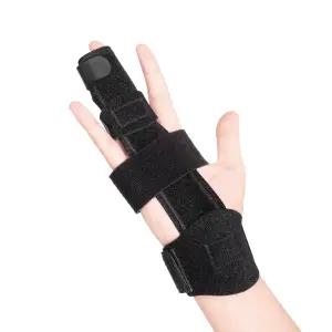 트리거 핑거 스플린트 손목 스트랩이 업그레이드된 조절 가능한 두 손가락 전체 손 및 보호대 지지 망치