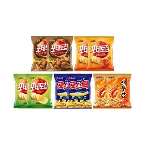 포테토칩 혼합2(포테토칩2,포테토칩교촌2,포테토칩K양념2,포스틱2,새우깡2)