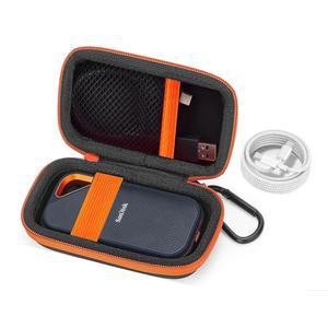 [미국배송] 샌디스크 익스트림 프로용 하드 케이스 / 휴대용 외장 SSD 500GB 1TB 2TB 여행용 보호 커버 보관 가방 삼성호환 T7 쉴드용 (가방+케이블 2팩)