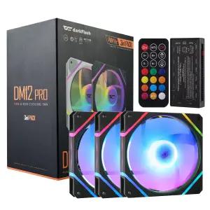 다크플래시 3팩 120mm PC 케이스 팬 컨트롤러 허브 및 리모컨 PWM ARGB 동기화 컴퓨터 케이스용 주소 지정