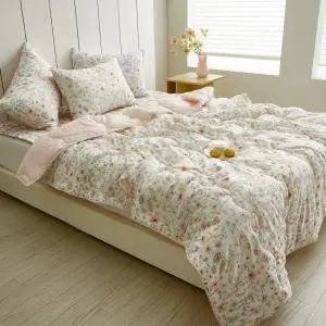 국산 마이크로 모달이불 꽃무늬 봄 가을 간절기 가벼운 양면 이불패드 침구 세트 슈퍼싱글 퀸