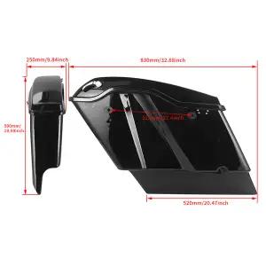 스포츠 바이크 오토바이 블랙 확장 새들백 할리 투어링 로드 킹 스트리트 글라이드 2014- 용 하드 새들 백