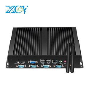XCY 팬리스 산업용 미니 소형 PC 인텔 코어 i5-3317U 4x COM DB9 8x USB 지지대 윈도우 XP 7 8/10 리눅스