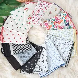 여성 사각 손수건 레이스 아사 면 등산 목수건 스카프 에티켓 답례품 반다나 두건 단체 선물