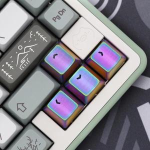 Teamwolf 스테인레스 스틸 MX 금속 Keycap 키보드 게임 키 화살표 R4 라이트을 통해  조명 블랙 블루 골드