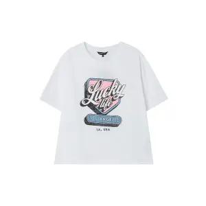 [LAP](마산점)빈티지 프린팅 크롭 반팔 티셔츠 AS2CT467