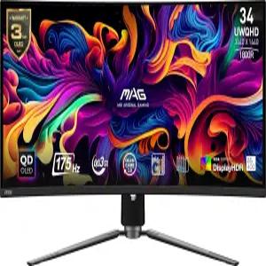 MSI MAG 341CQP QD-OLED 34 커브드 OLED 게이밍 모니터 3440 x 1440 (UWQHD) 0.03ms 응답 시간 175Hz 트루