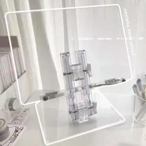 투명 높이조절 독서대 아크릴대 받침대 스탠드 거치대 책받침대 휴대 보관파우치