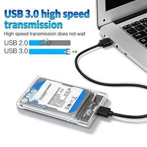 2.5인치 투명 SATA to USB 3.0 하드 드라이브 케이스 5Gbps 외장 HDD SSD 플러그 앤 플레이 (9.5mm 7mm 최