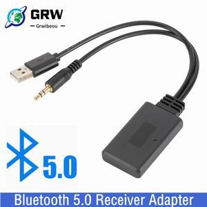 Grwibeou 범용 자동차 무선 블루투스 수신기 USB 3.5Mm Aux 미디어 5.0 음악 플레이어 BMW 오디오 케이블