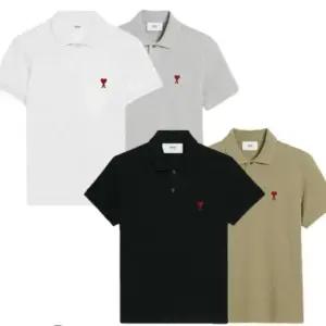 아미 남녀공용 세미 하트로고 PK 반팔 티셔츠