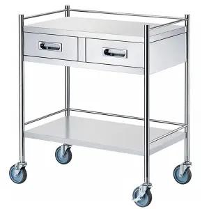 [홍재] 병원용 회진용 드레싱 스텐카트 2단 서랍2식 대형 HJ-8720