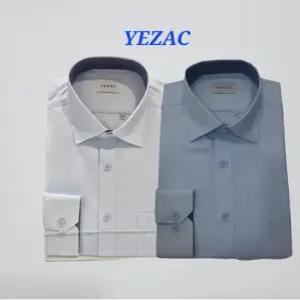 [예작]일반핏 비침적은 면혼방 카라소매배색  긴팔드레스셔츠 YJESBR110_SC