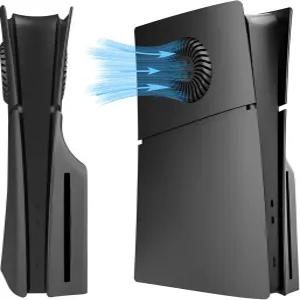 쿨링 통풍구 및 먼지 필터가 장착된 PS5 슬림 디스크 에디션용 도빙델루 페이스플레이트 콘솔 커버 ABS