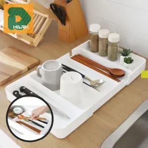깔끔한 커트러리정리함 싱크대 트레이 주방용품 수저정리함 정리 슬라이드 수납정리함 주방용 서랍 수저통