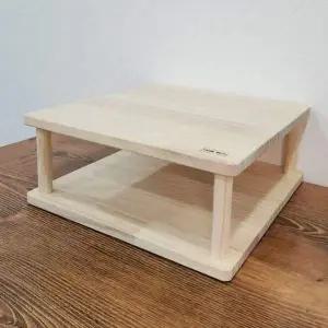 원목 데스크 책상 수납 받침대 나무 모니터 사무용 원목탁상선반