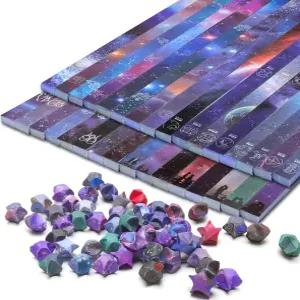 2160개의 별자리 인쇄 종이접기 스타 종이 스트립 풍속 DIY 예술 공예 수공예를 위한 행운의 별