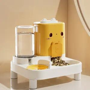 ADMP애완 동물 대용량 반자동 급식기 식수 공급 투인원 높이 받침대