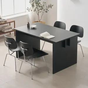 클래시코 오크 원목 사각 테이블 다이닝 식탁 카페 업소용 블랙 1400