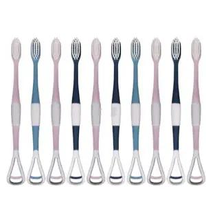 양치용 칫솔 세트 혀클리너 포함 2in1 구강 위생용품 10개입