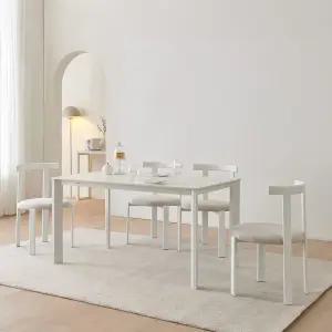 세라믹 4인용 식탁 론다 쿠션 체어 세트 1400 (+의자 4개) DF928091