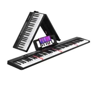 접이식 피아노 61건반 휴대용 폴더블 디지털 초보자 접이식피아노 핑크 키보드 전자