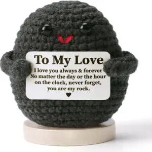 그를 위한 사랑해 그녀를 선물 수제 크로셰 록 남자친구 여자친구를 기념 결혼 로맨틱한 남편 아내 생일