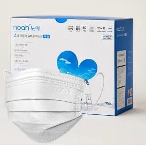노아포레스트 국내생산 노아 4중 데일리 일회용 덴탈 마스크 L(대형), 화이트, 50개