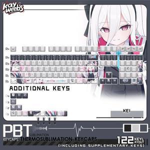 122키 블루 아카이브 키캡 체리 프로파일 PBT 전면 반투명 커스텀 게임 (기계식 키보드용)