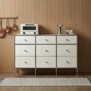 플로이 1200 9칸 미드센츄리 높은 거실장 수납 서랍장