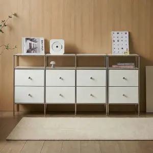 플로이 1600 2단 미드센츄리 높은 거실장 수납 서랍장