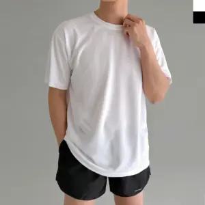 남자 데일리 스포츠 쿨링 무지 라운드 반팔 티셔츠