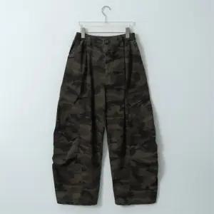 남자 밀리 커브드 카고 와이드 뒷밴딩 아메카지 바지