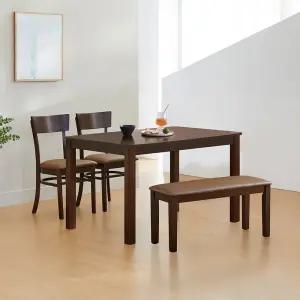 앨빈 민트 4인 원목 식탁세트(의자2+벤치1)