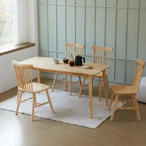 아슬란 토토 1500 4인 원목 식탁세트 (의자4개)